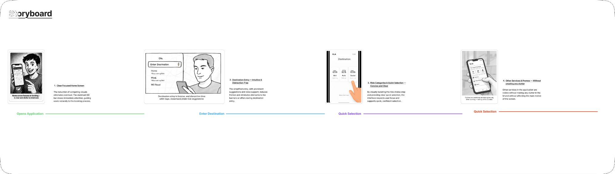Storyboard of the redesigned flow