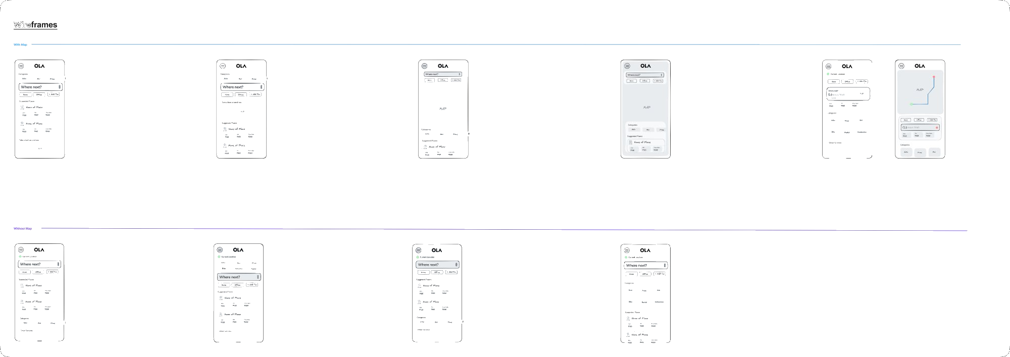 Wireframe explorations